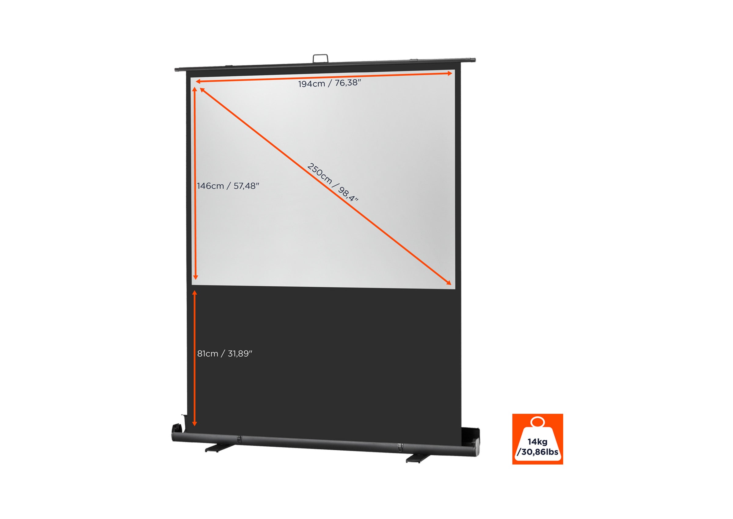 Ecran de projection celexon Mobile PRO PLUS