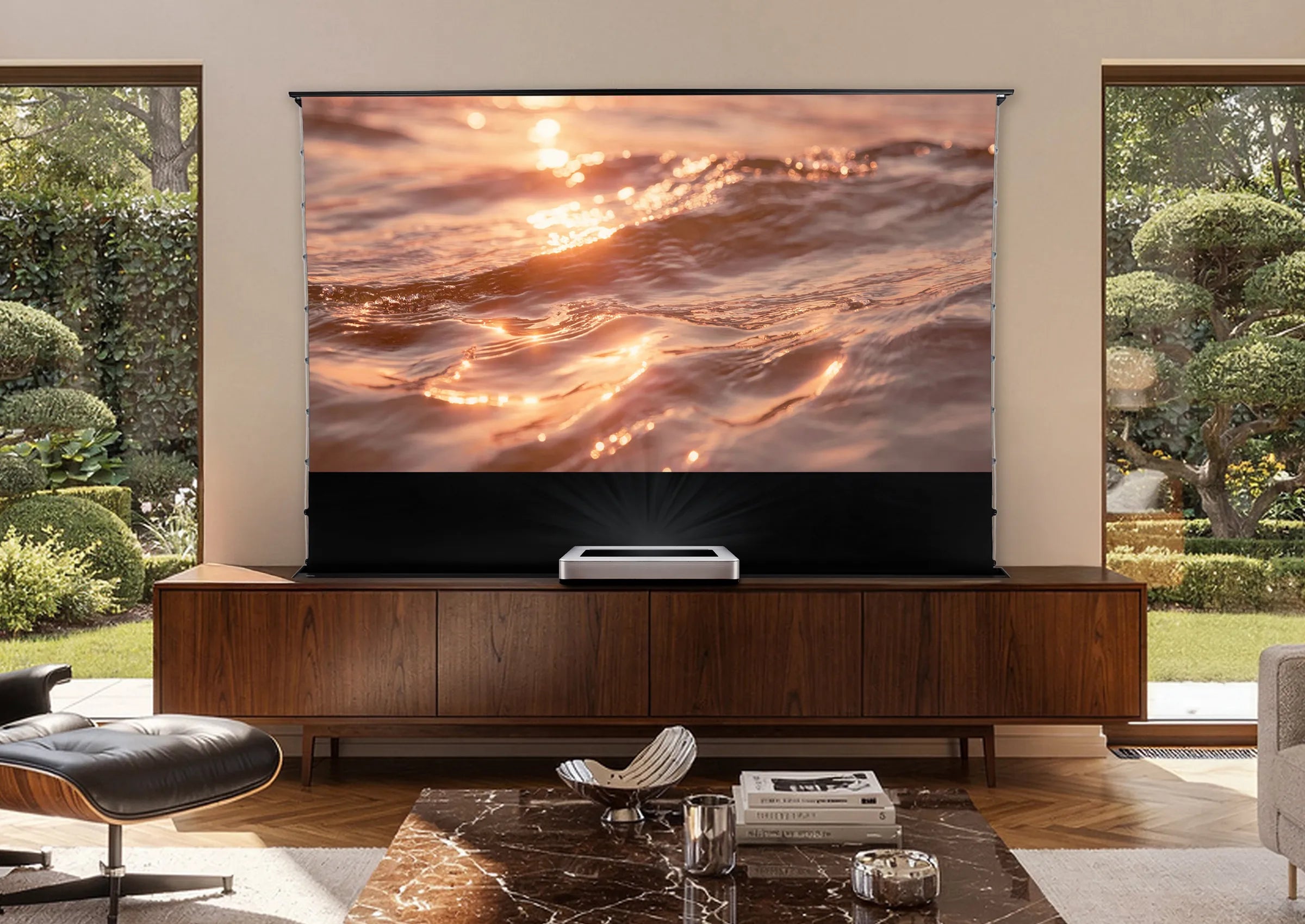 celexon CLR UST Pantalla de alto contraste de suelo con sistema de tijera - HomeCinema V2.0