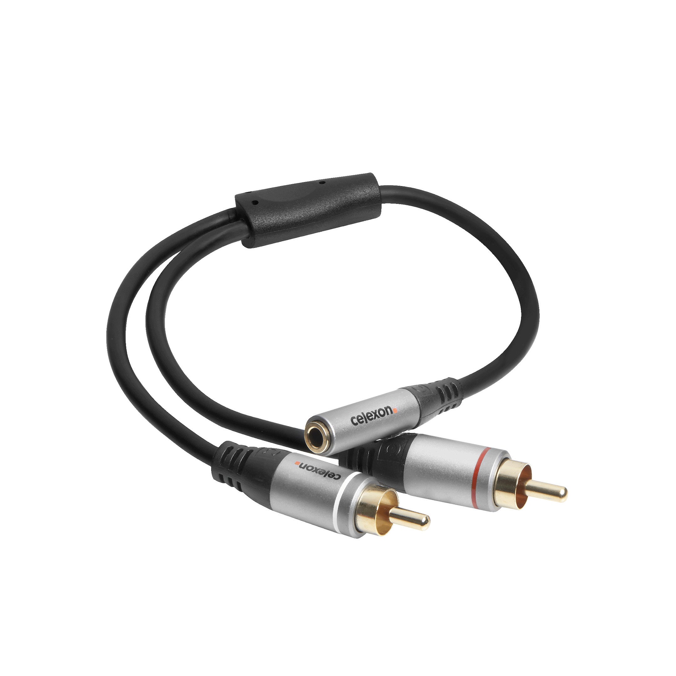 celexon 2x Cinch auf 3,5mm Stereo Klinke M/F Audioadapter 0,25m - Professional Line