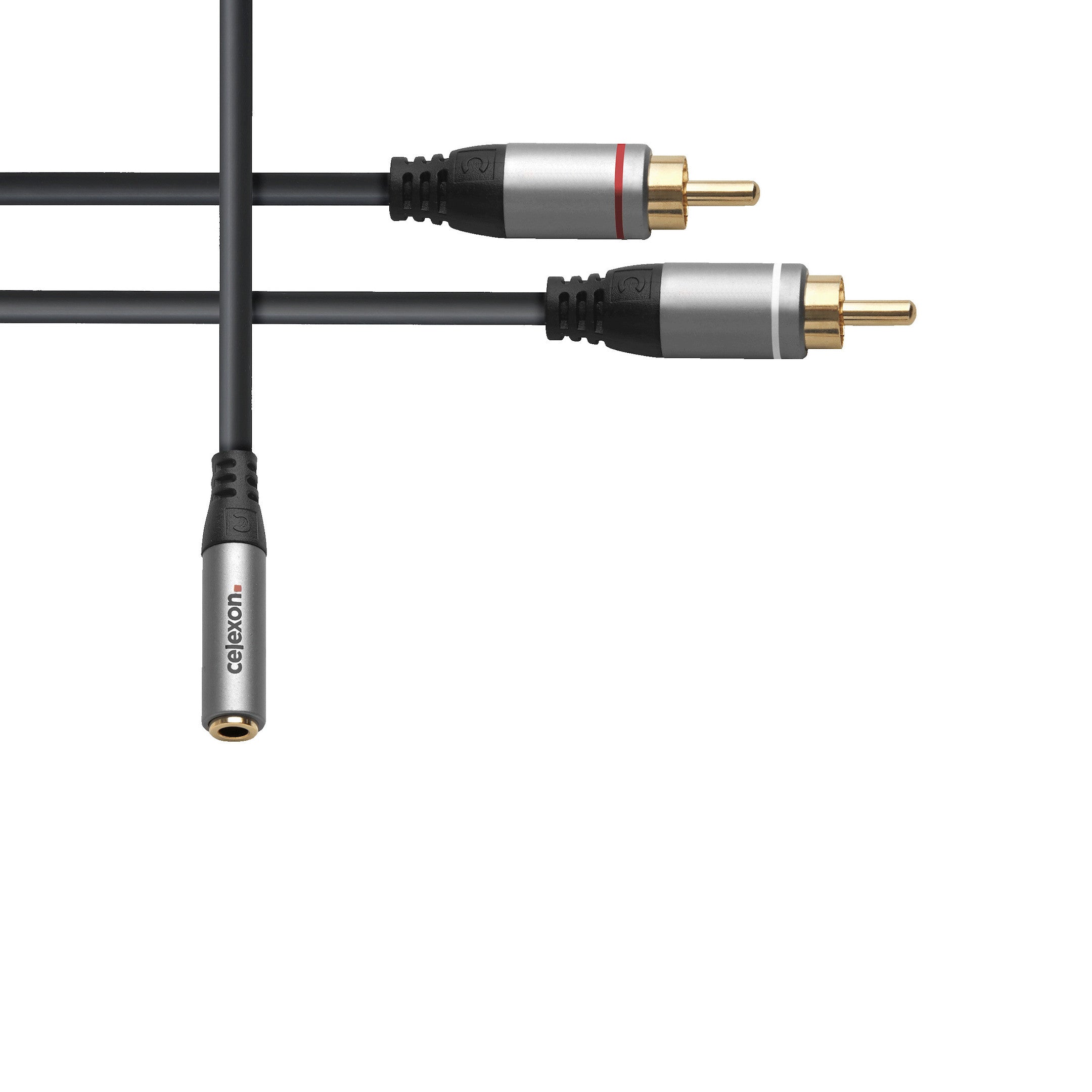 celexon 2x Cinch auf 3,5mm Stereo Klinke M/F Audioadapter 0,25m - Professional Line