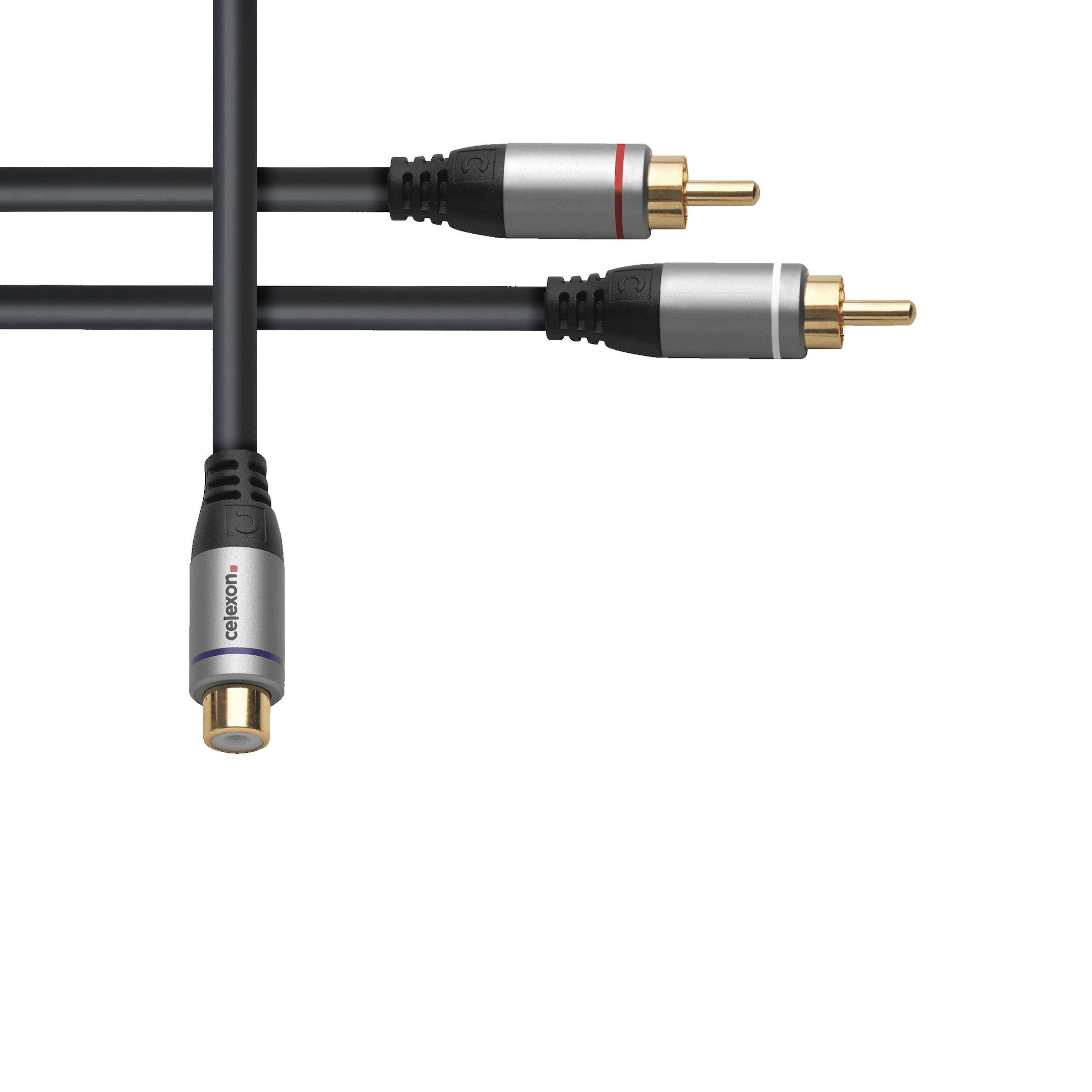 celexon 2x Cinch auf Cinch M/F Audioadapter 0,25m - Professional Line