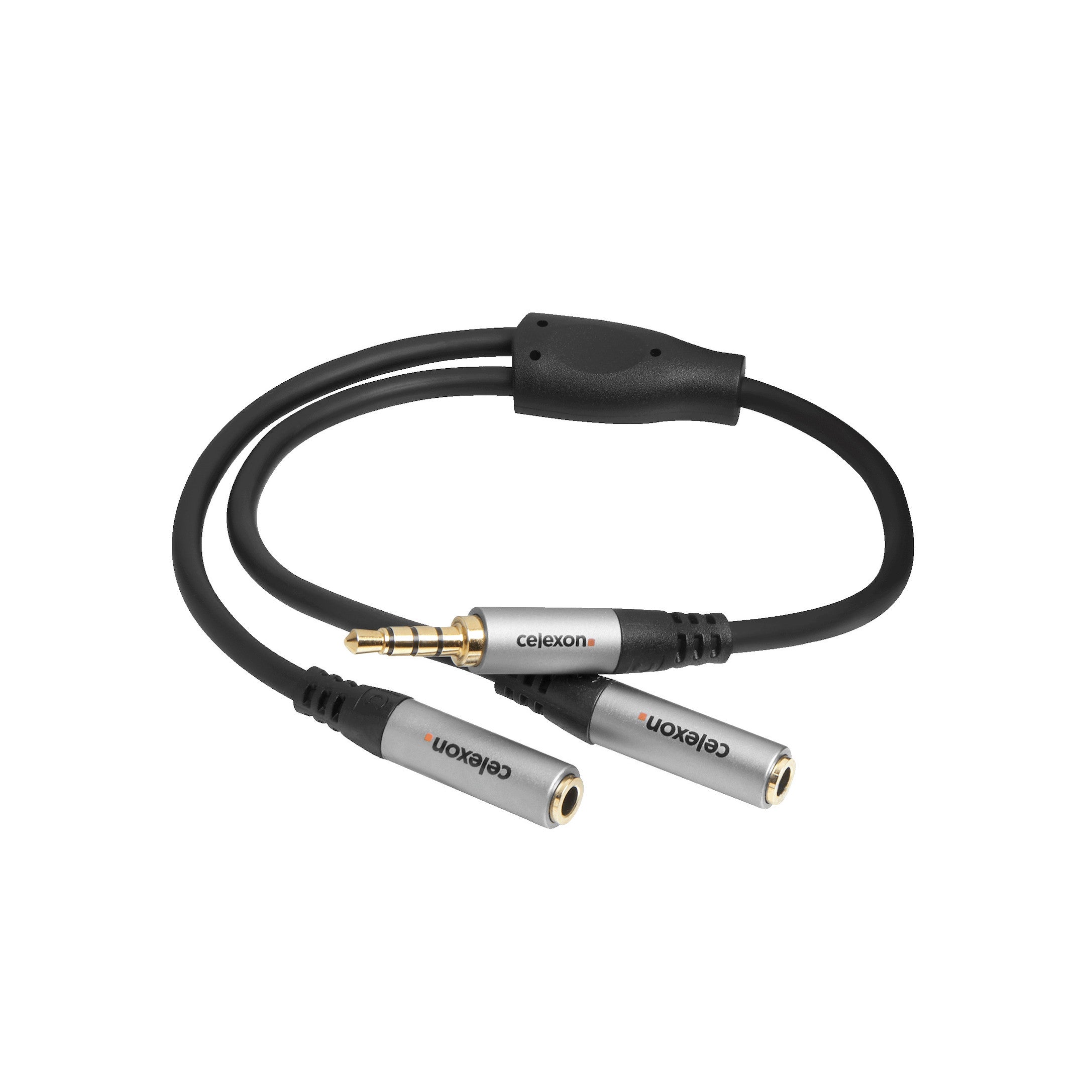 celexon 3,5mm Stereo Klinke auf 2x 3,5mm Stereo Klinke M/F Audioadapter 0,25m - Professional Line