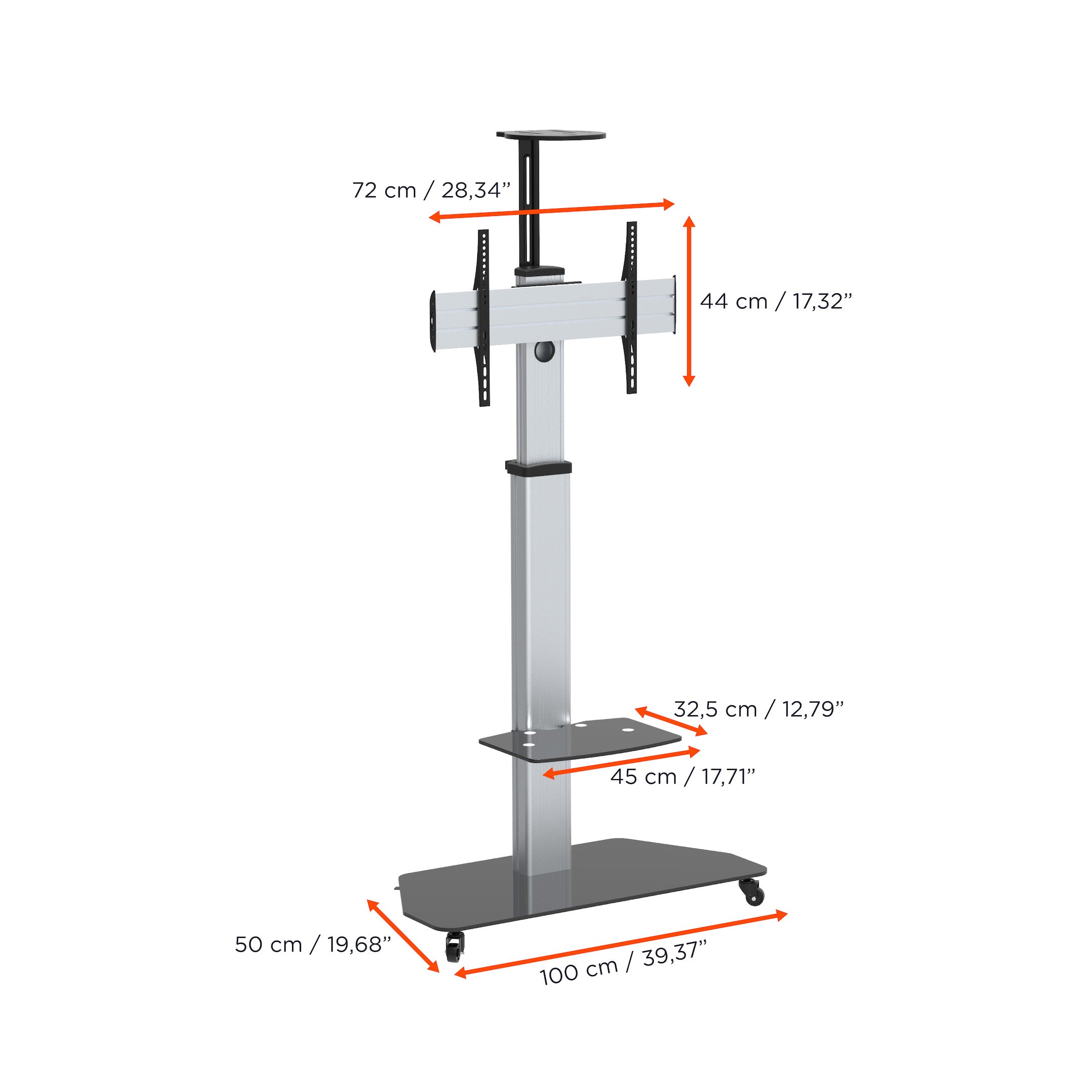 celexon Professional hoogte verstelbare Display rolwagen Adjust-3270MP