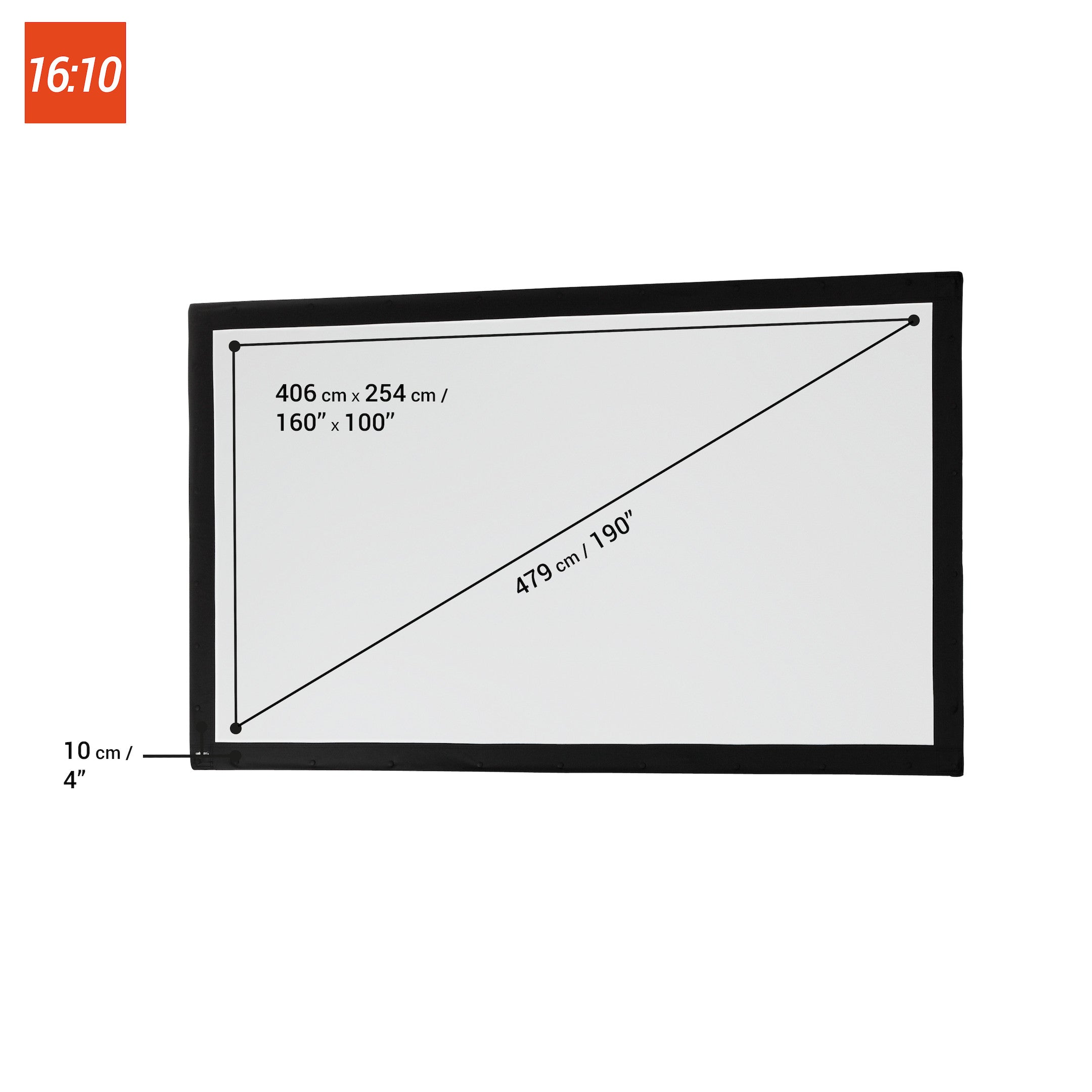 Toile pour écran de projection sur cadre celexon Mobile Expert, projection de face