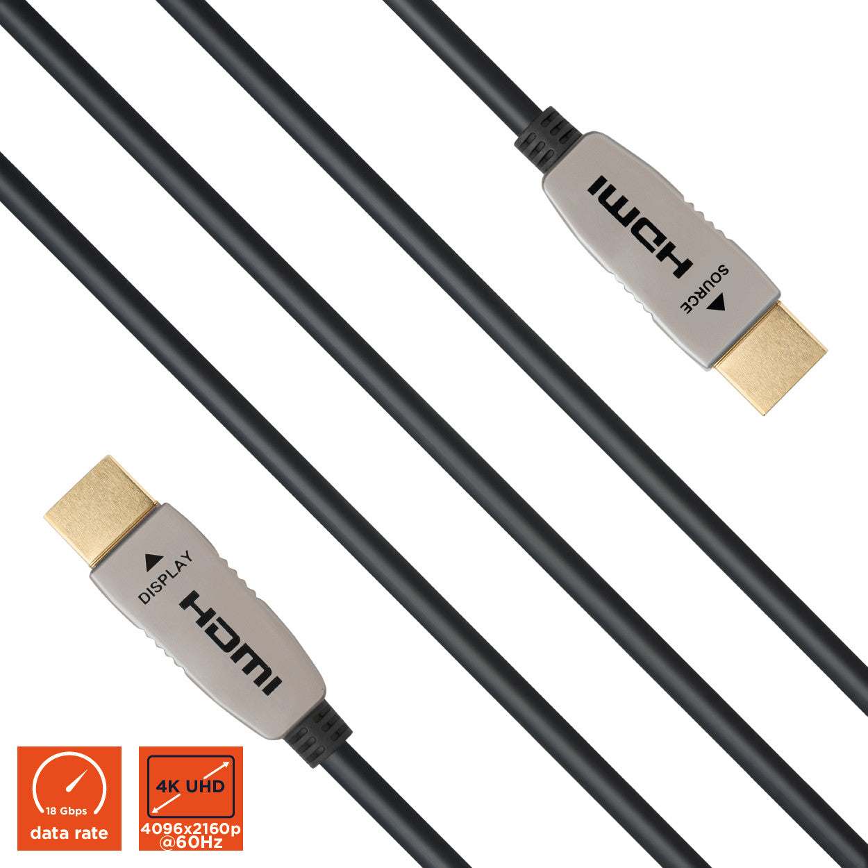 celexon UHD Optical Fibre HDMI 2.0b Active Kabel, schwarz