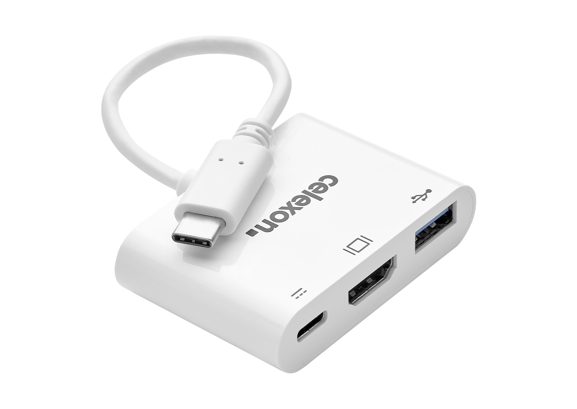 celexon USB-C auf HDMI - USB-A - USB-C M/F Multiport Adapter, weiß