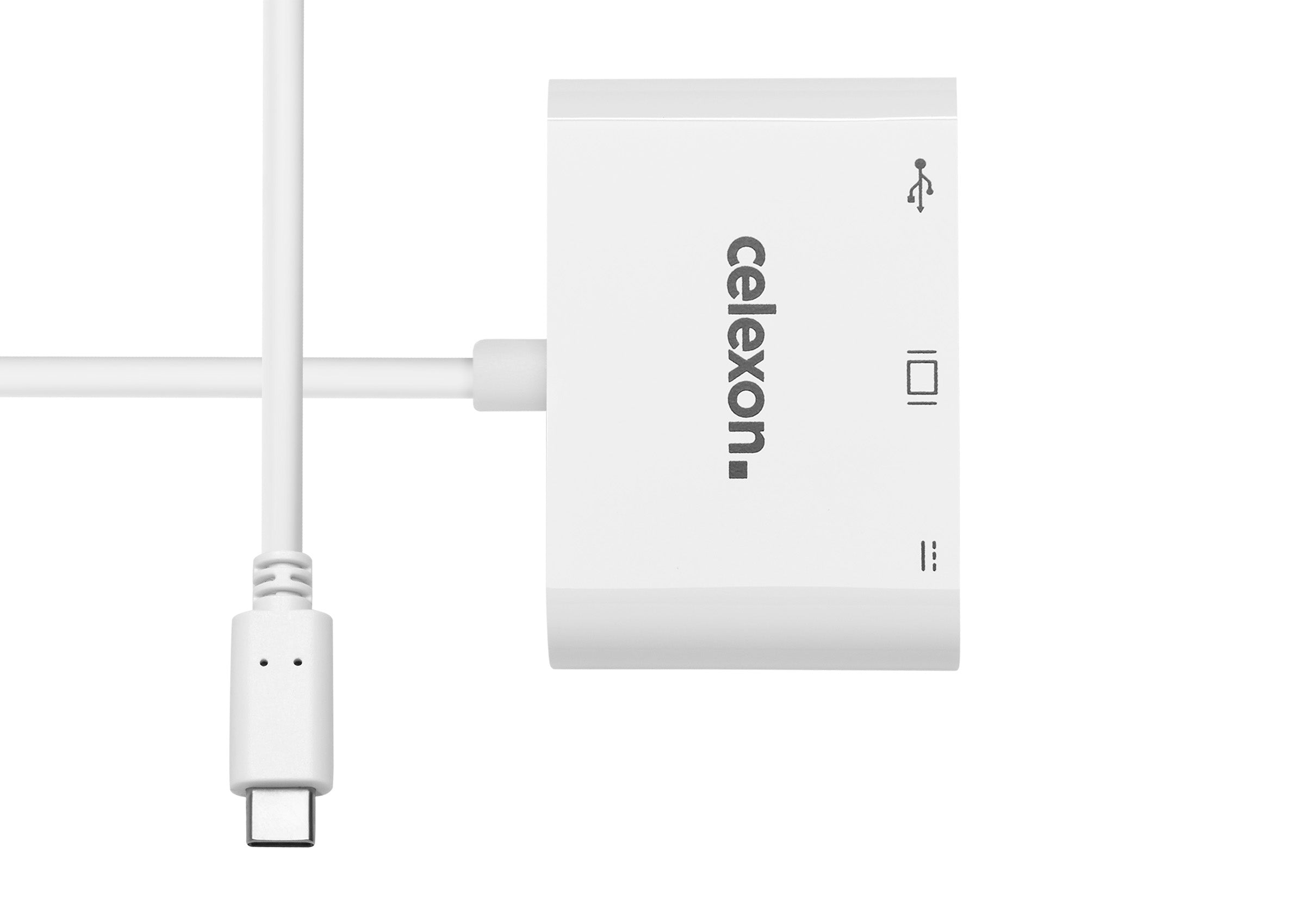 celexon USB-C auf HDMI - USB-A - USB-C M/F Multiport Adapter, weiß