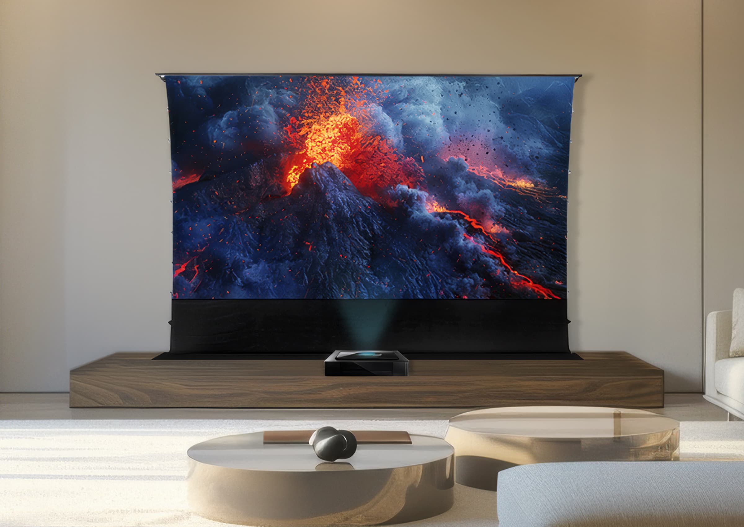 Écran de projection de sol motorisé celexon HomeCinema V2.0 à Haut Contraste - CLR UST