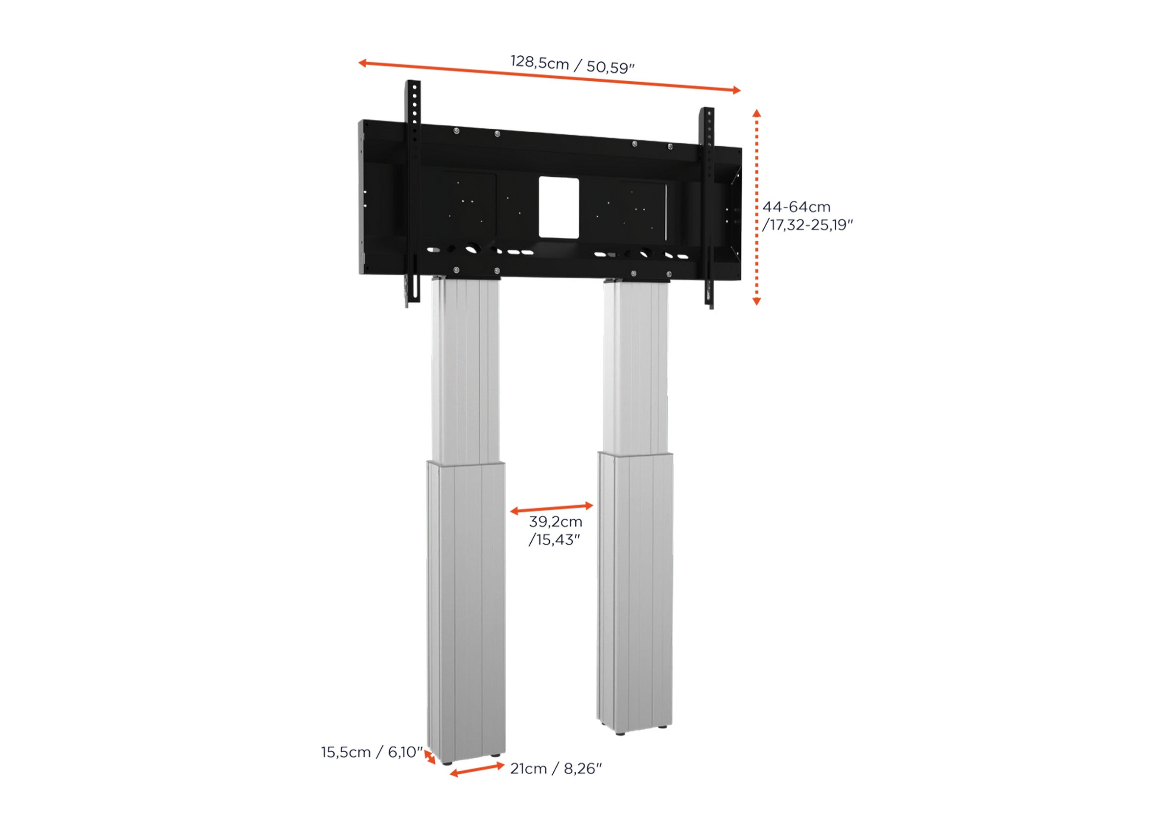 celexon Expert elektrisch höhenverstellbarer Display-Ständer Adjust-70120WS mit Wandbefestigung - 50cm