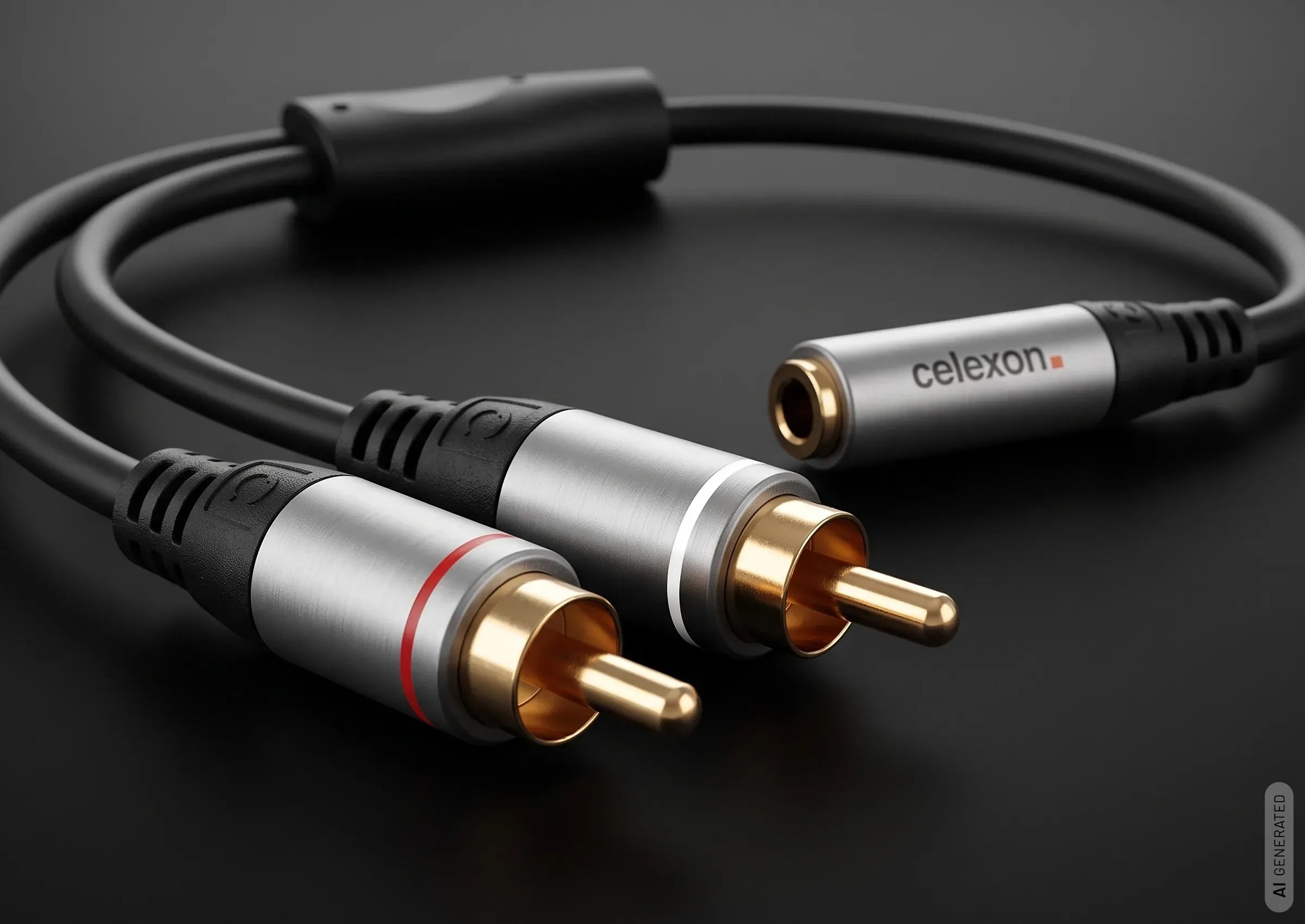 celexon adattatore audio 0,25 m 2x Cinch a jack stereo 3,5 mm M/F - serie Professional