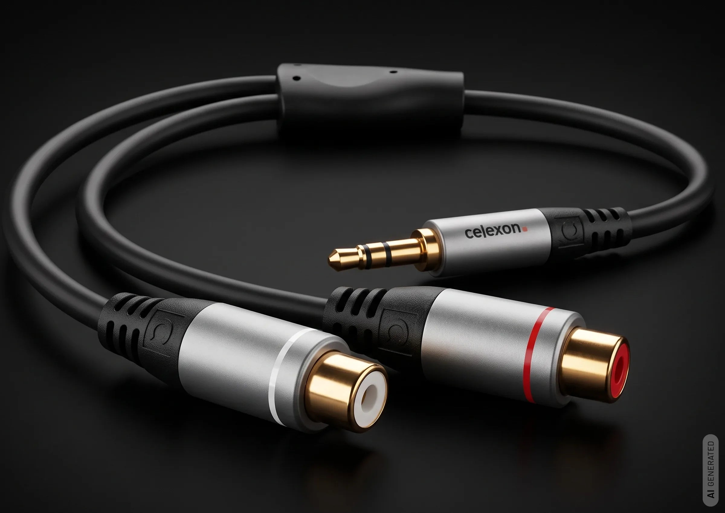 celexon adattatore audio 0,25 m jack stereo 3,5 mm a 2x Cinch M/F - serie Professional