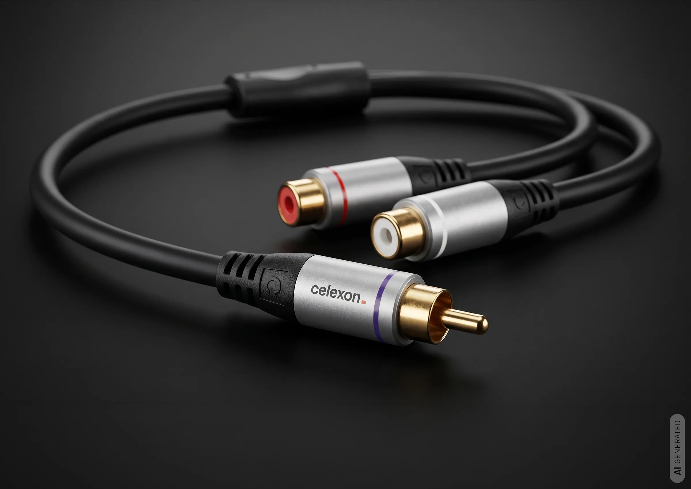 celexon adattatore audio 0,25 m Cinch a 2x Cinch M/F - serie Professional
