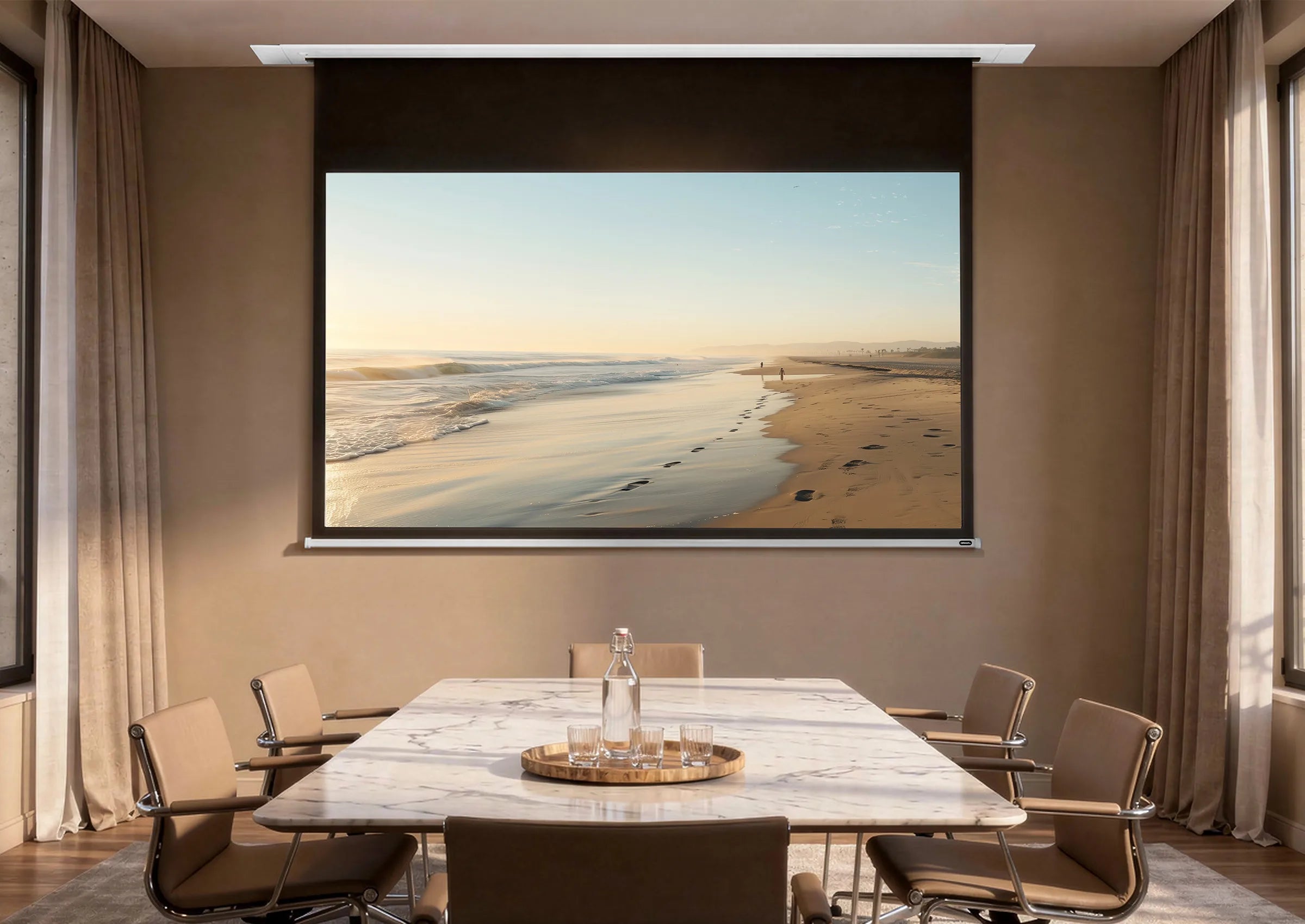 celexon pantalla empotrable motorizada Profesional Plus