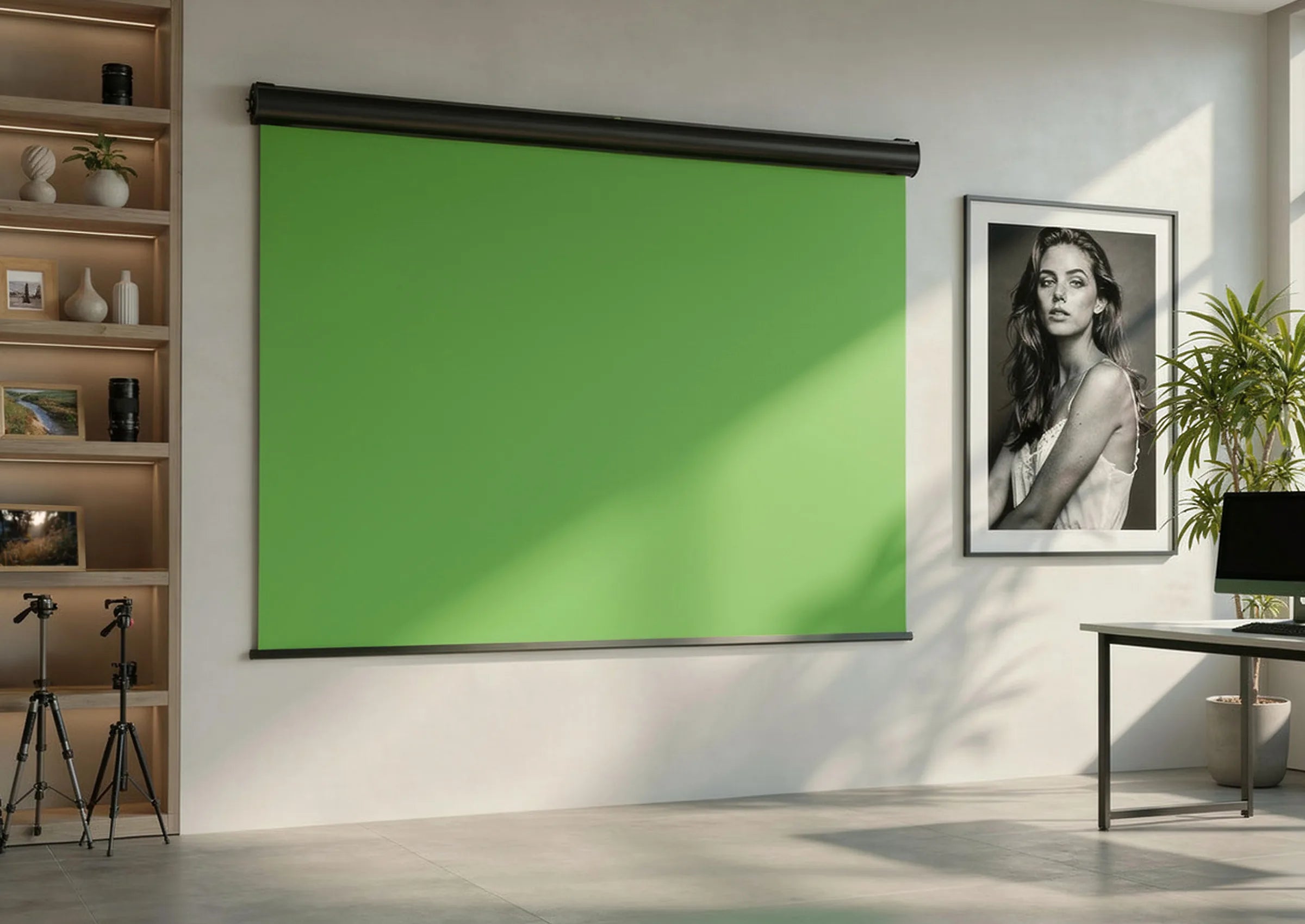 celexon Motor Chroma Key Green Screen elektrycznie sterowany