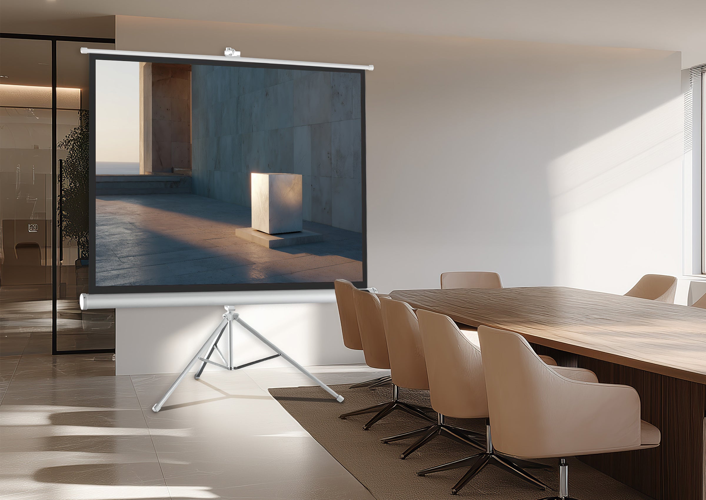 Ecran de projection sur pied celexon Economy - White Edition