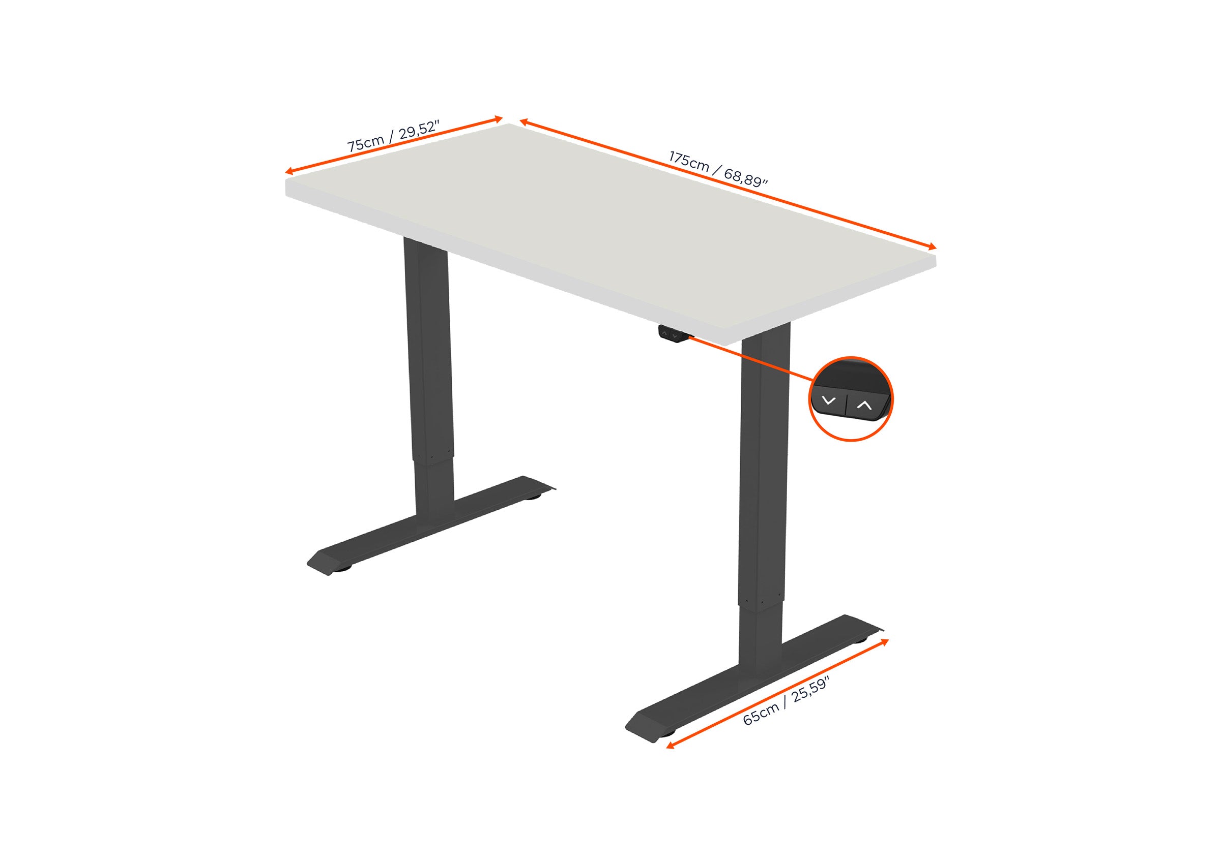 celexon electrically height-adjustable desk Economy eAdjust-71121 - incl. table top