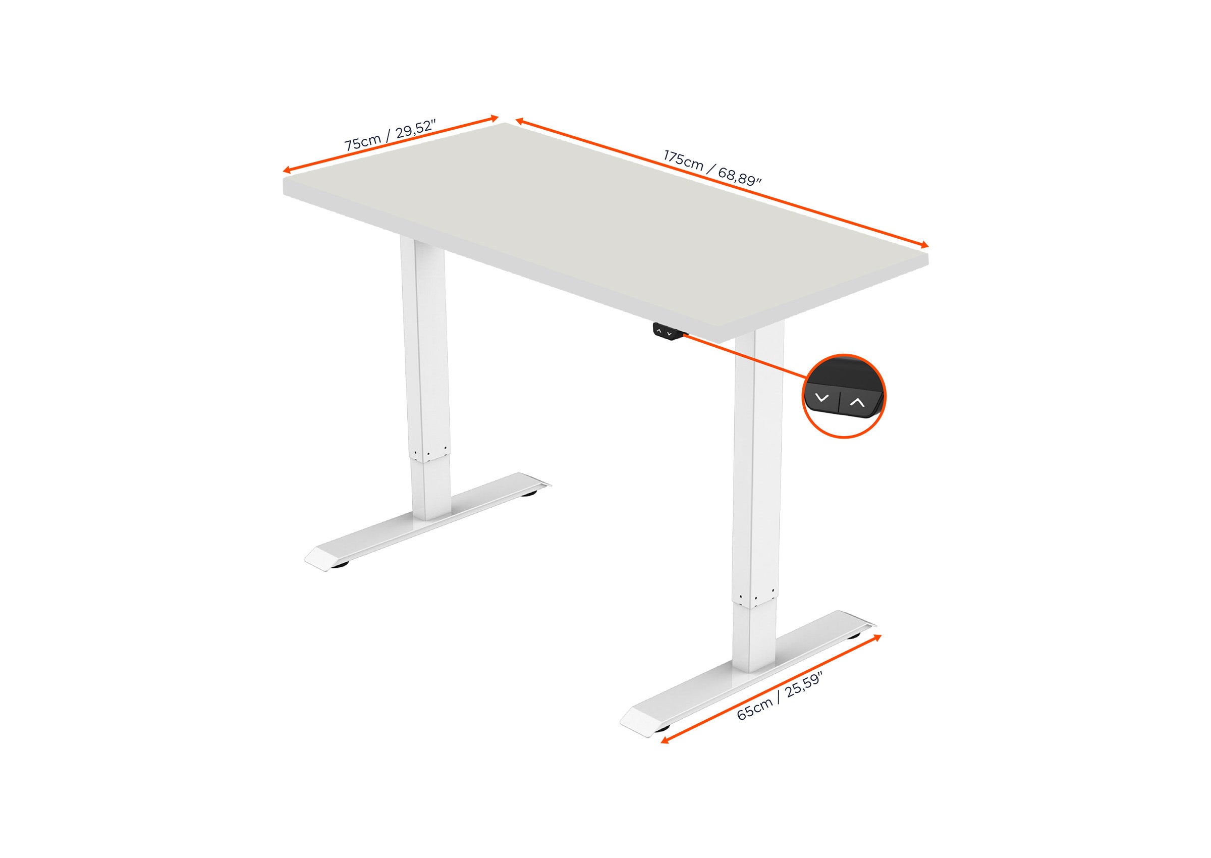 celexon electrically height-adjustable desk Economy eAdjust-71121 - incl. table top