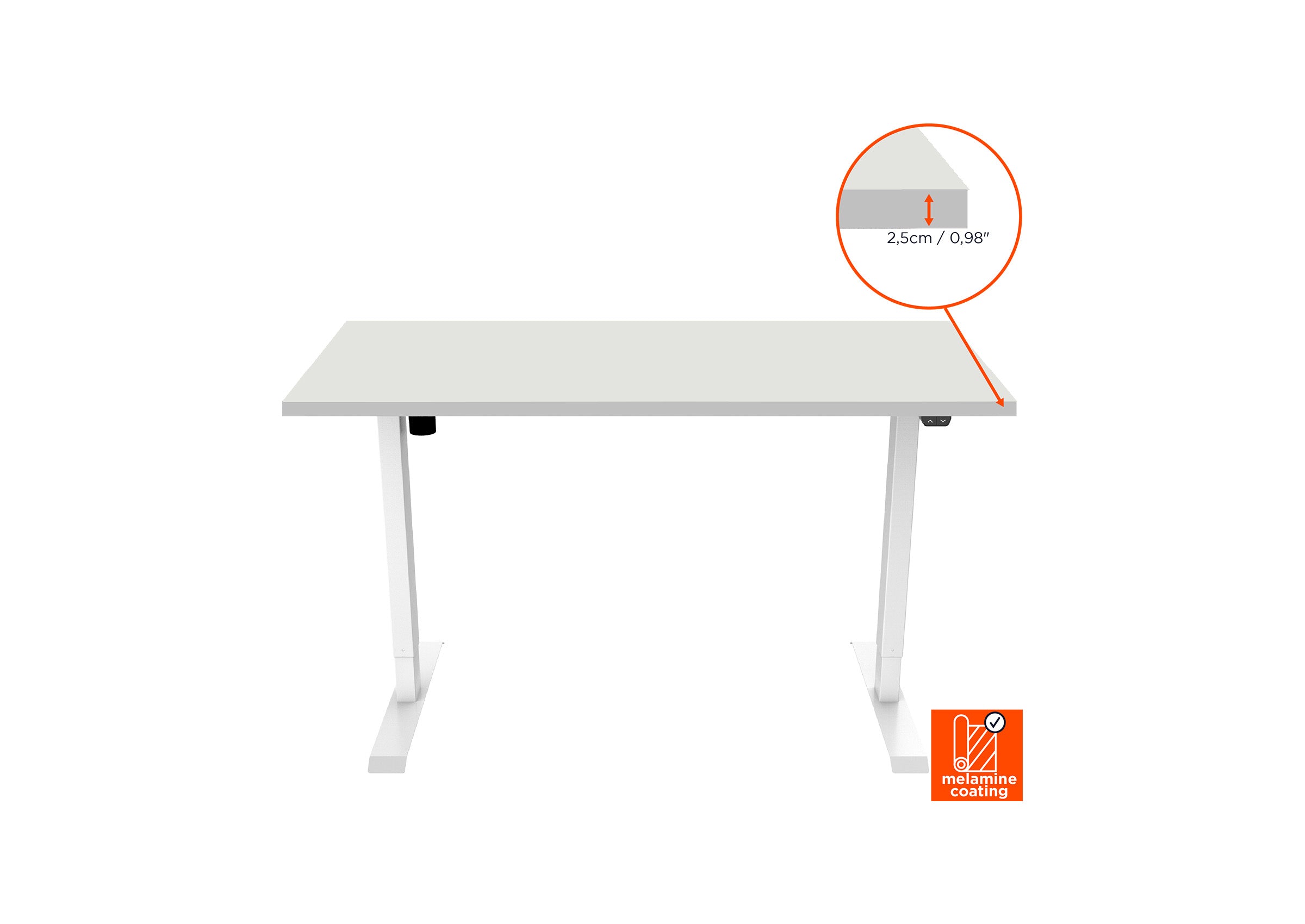 celexon electrically height-adjustable desk Economy eAdjust-71121 - incl. table top