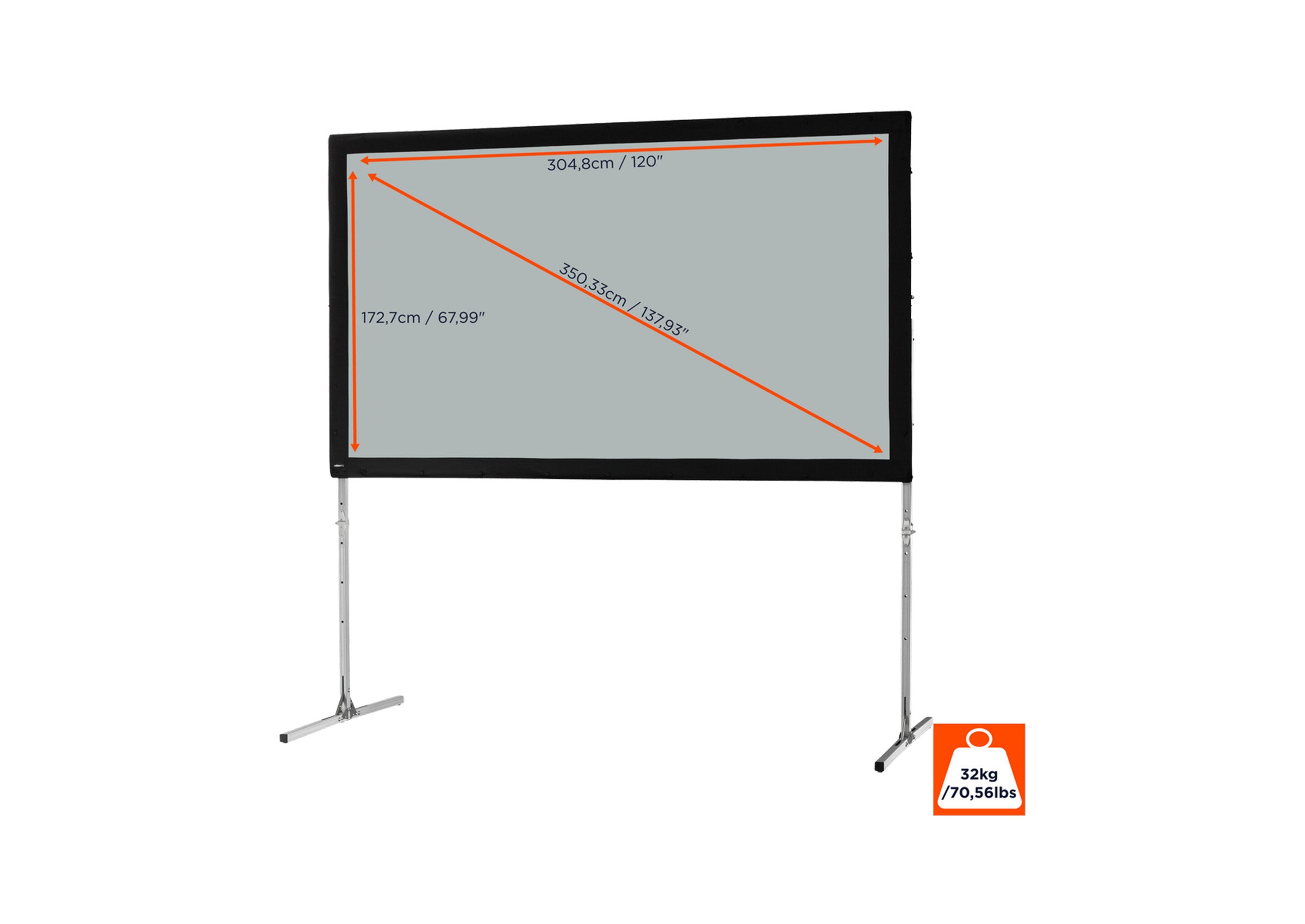 celexon Folding Frame Projector screen Mobile Expert, rear projection