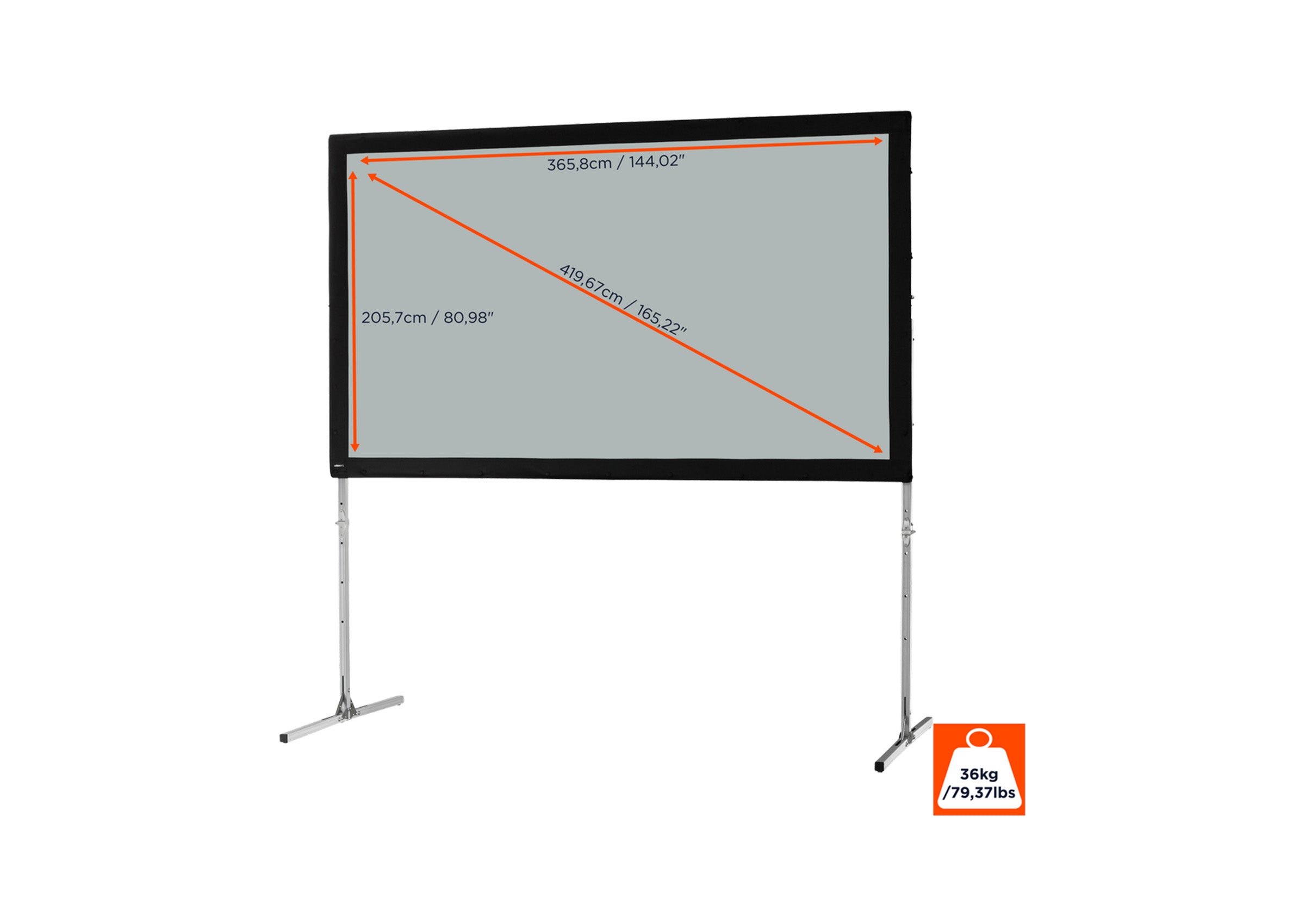 celexon Folding Frame Projector screen Mobile Expert, rear projection