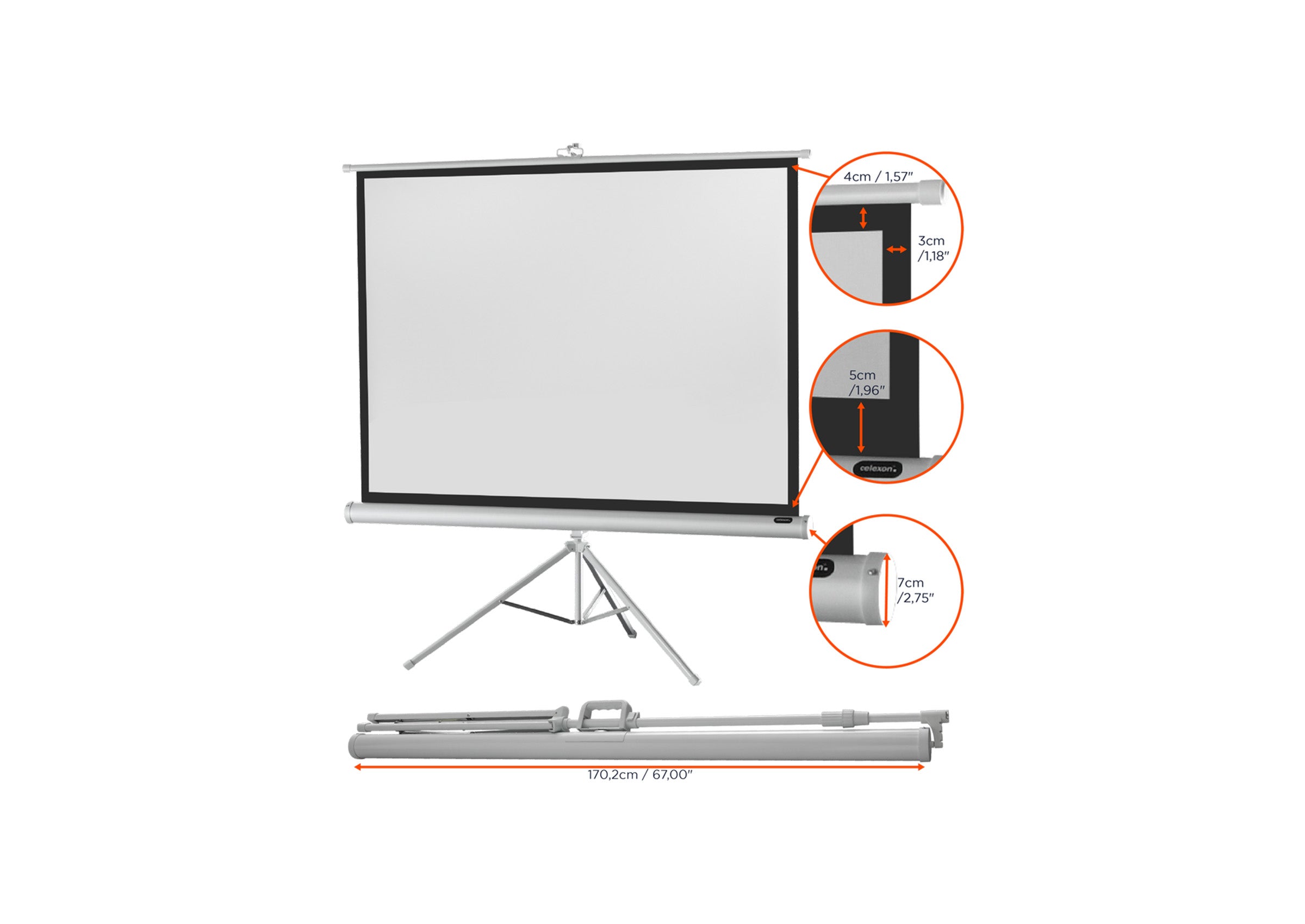 celexon screen Tripod Economy Projector Screen - white edition