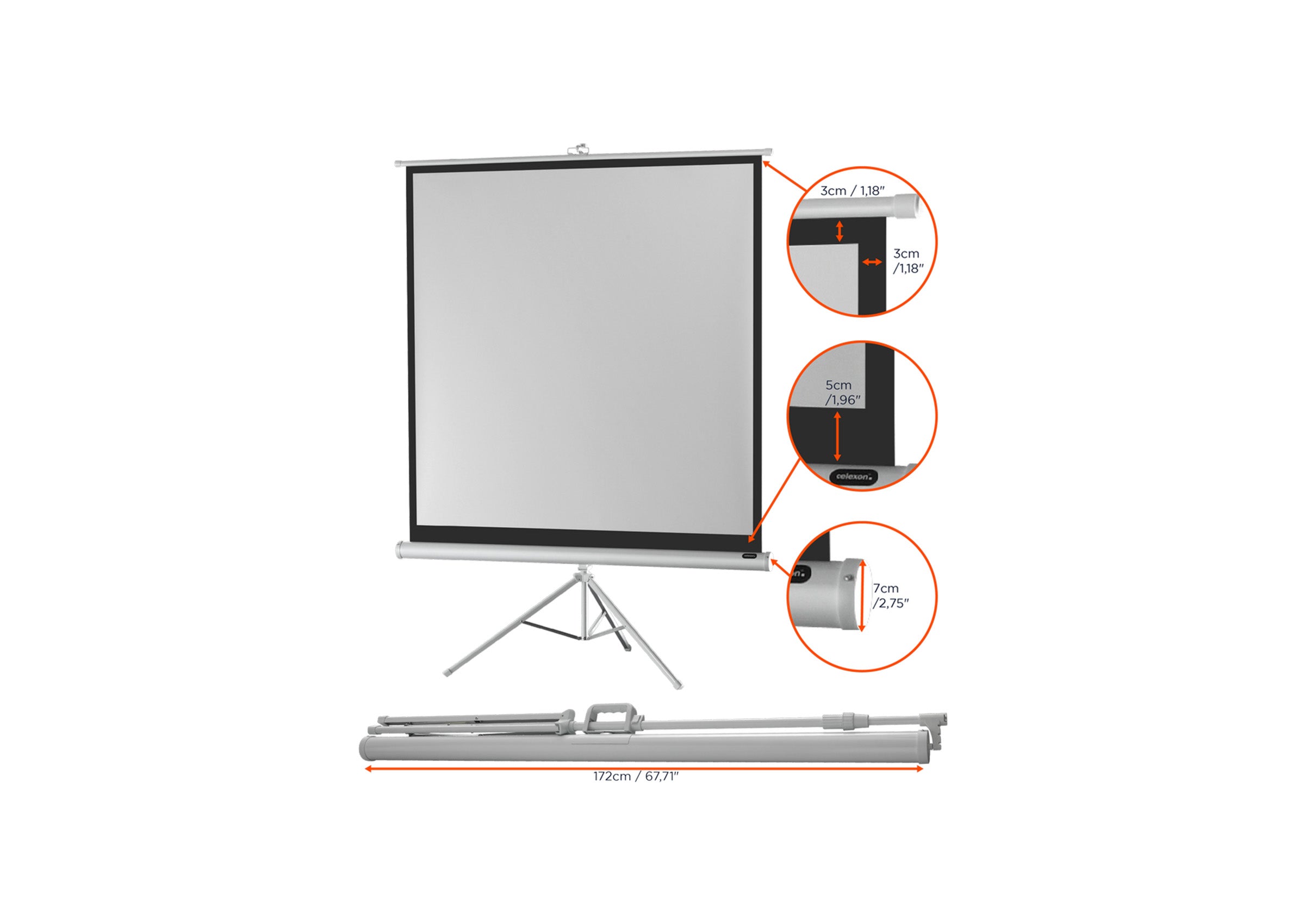 celexon screen Tripod Economy Projector Screen - white edition