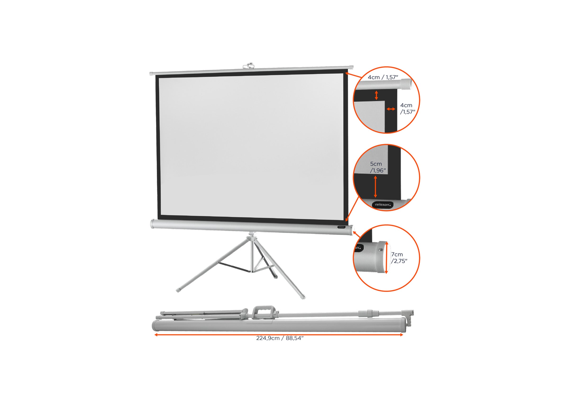 celexon screen Tripod Economy Projector Screen - white edition